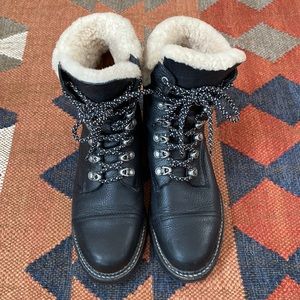 Frye Leather & Shearling Combat Boots
